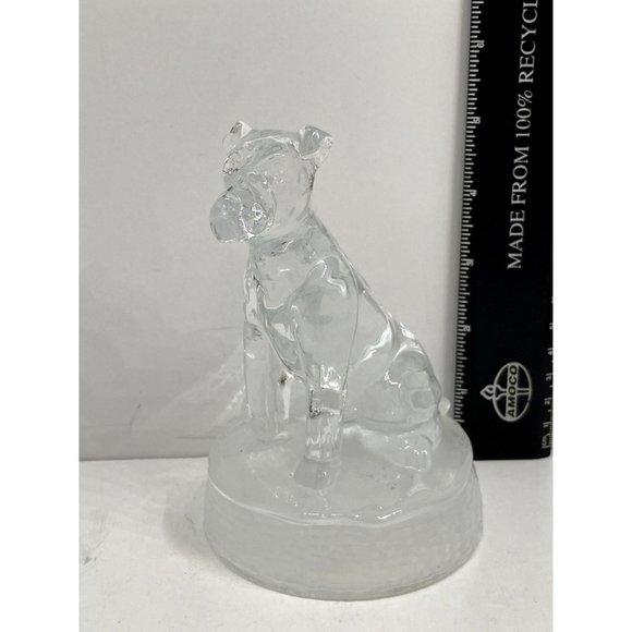 Vintage Cristal D Arques Lead Crystal Dog Figurine with Frosted Base - Picture 6 of 7